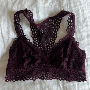 Aerie Lacey bralette - wine size Small